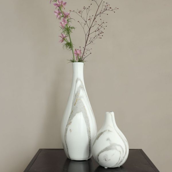 Dazzle vaas Marble wit 35cm