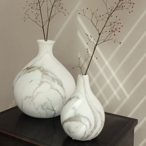 Dazzle vaas Marble wit 25cm