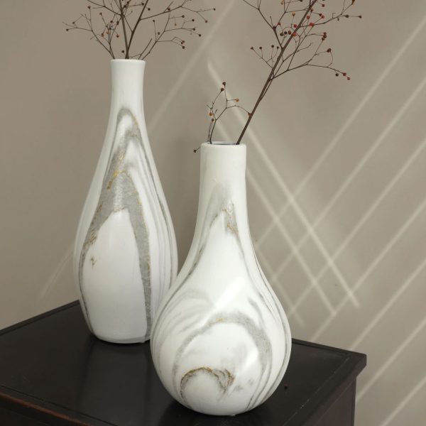 Dazzle vaas Marble wit 26cm