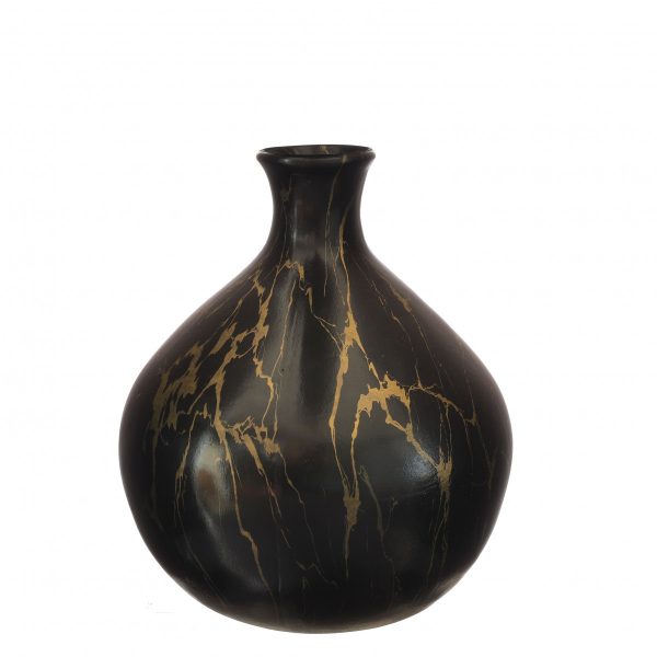 Dazzle vaas Marble zwart 25cm