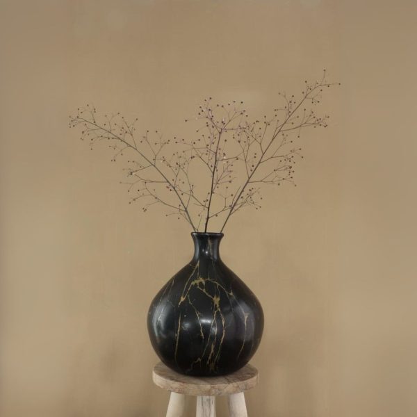 Dazzle vaas Marble zwart 25cm