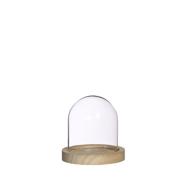 Glazen stolp hout 10cm