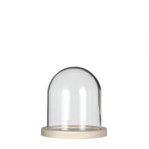 Glazen stolp hout 13cm