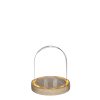Glazen stolp hout LED 14cm
