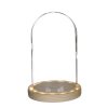 Glazen stolp hout LED 22cm
