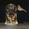 Glazen stolp hout LED 22cm