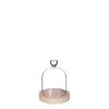 Glazen stolp hout hart 13cm