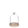 Glazen stolp hout hart 16cm