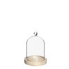 Glazen stolp hout knop 15cm