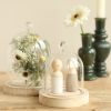 Glazen stolp hout knop 12cm