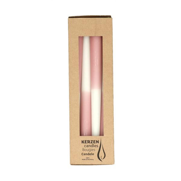 Kaars Dip dye - licht roze Dinerkaars Dip dye roze