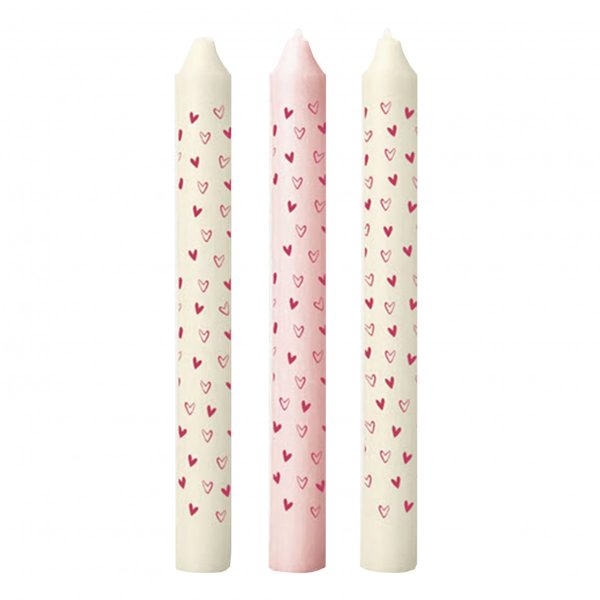 Kaars Hearts - Roze Dinerkaars Hearts roze