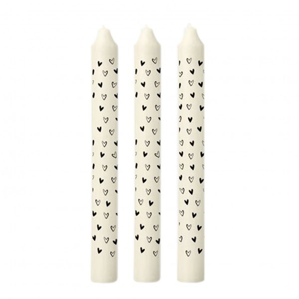 Kaars Hearts - wit Dinerkaars Hearts wit