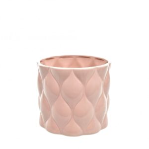 Keramische Maison bloempot roze d17cm