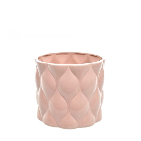 Keramische Maison bloempot roze d17cm