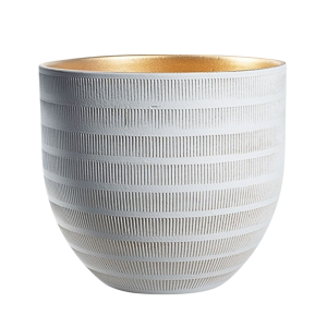 Keramische bloempot Beau wit goud d29cm