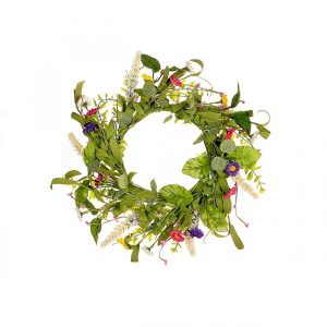 Krans zijden bloemen Spring d40cm
