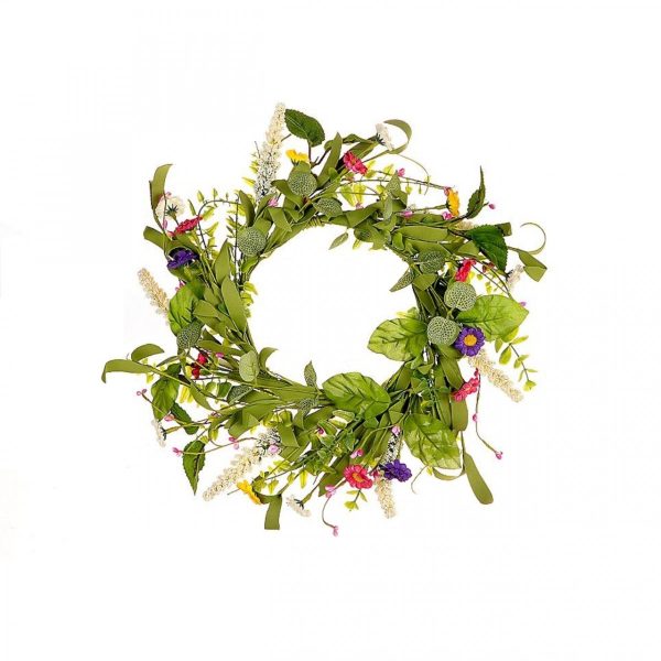 Krans zijden bloemen Spring d40cm