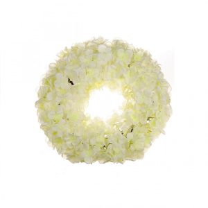 Krans zijden bloemen hydrangea d30cm creme