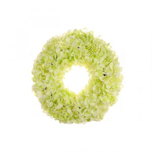 Krans zijden bloemen hydrangea d30cm groen