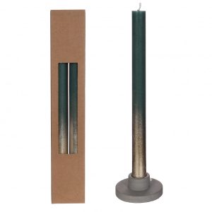 Gold spray kaarsen donker groen d2.1*25cm Gold spray kaarsen donker groen d2.1*25cm