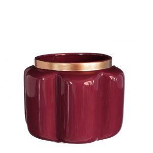 Keramiek Pouff pot bordeaux d15*12cm Keramiek Pouff pot bordeaux d15*12cm