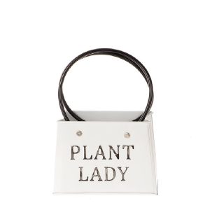 Zinken handtas Plant Lady wit