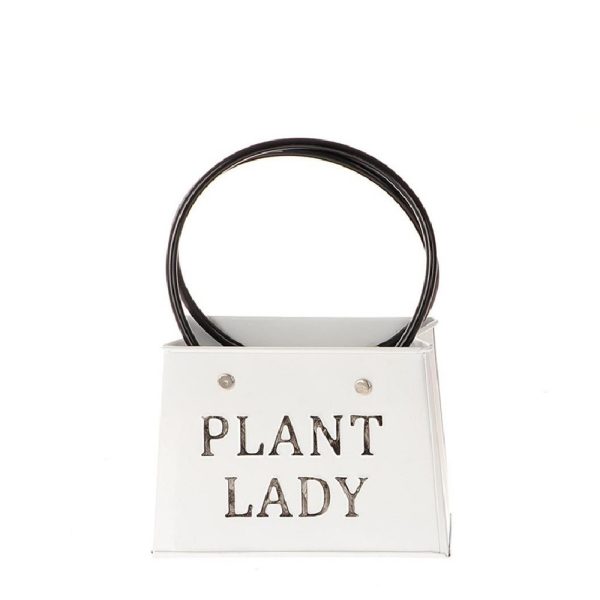 Zinken handtas Plant Lady wit