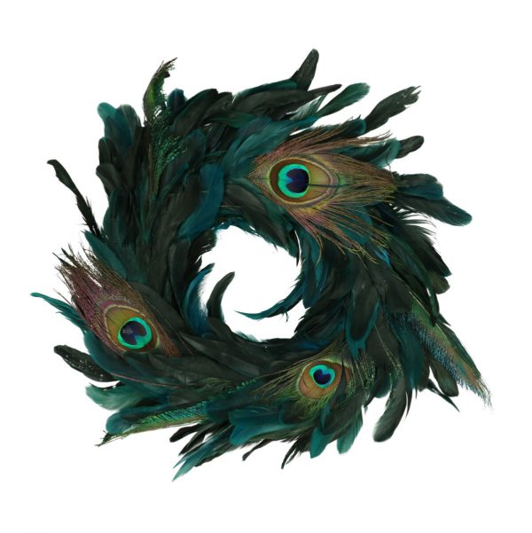 Krans Pauwenveren d30cm