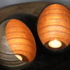 Theelichthouder Egg goud_zwart 12*14*17cm sfeerfoto
