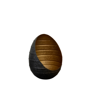 Theelichthouder Egg zwart 12*14*17cm Theelichthouder Egg zwart 12*14*17cm