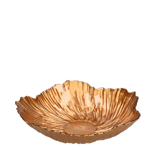 Glas Rania schaal | d25*7cm | Koper