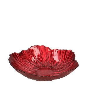 Glas Rania schaal | d25*7cm | Rood