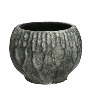 Keramieken Bowie bloempot in een grijze kleur met donkergrijze aderen als decoratief woonaccessoire voor planten.