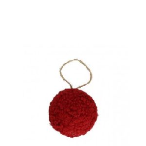 Stoffen Teddy Kerstbal | 70mm | Rood