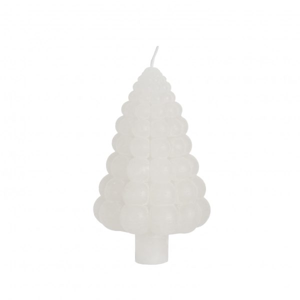 Kaars Chubby kerstboom | d07*12cm | Wit