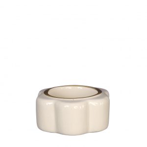 Theelichthouder Pouff creme d7cm