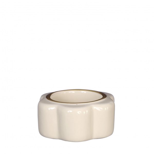 Theelichthouder Pouff creme d7cm