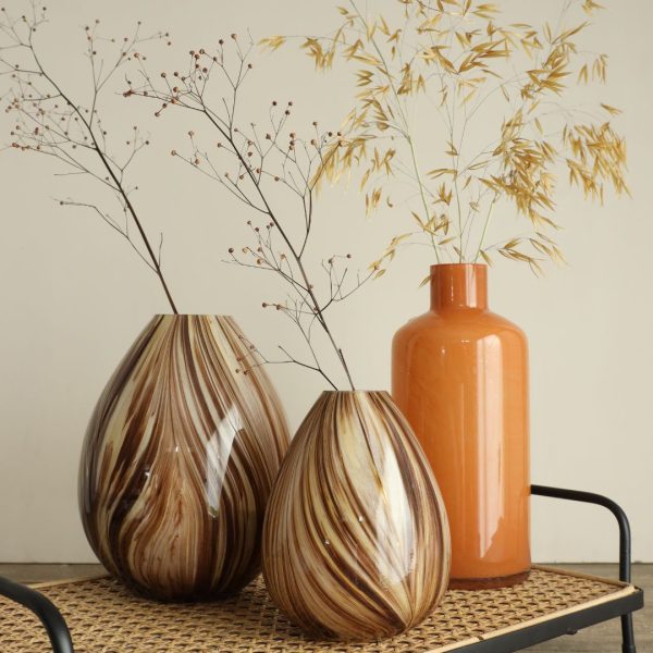 Sfeerbeeld Glas Lily Twist vaas | 15 + 20cm | Bruin Sfeerbeeld Glas Lily Twist vaas | 15 + 20cm | Bruin