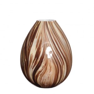 Glas Lily Twist vaas | d4/16x20cm | Bruin