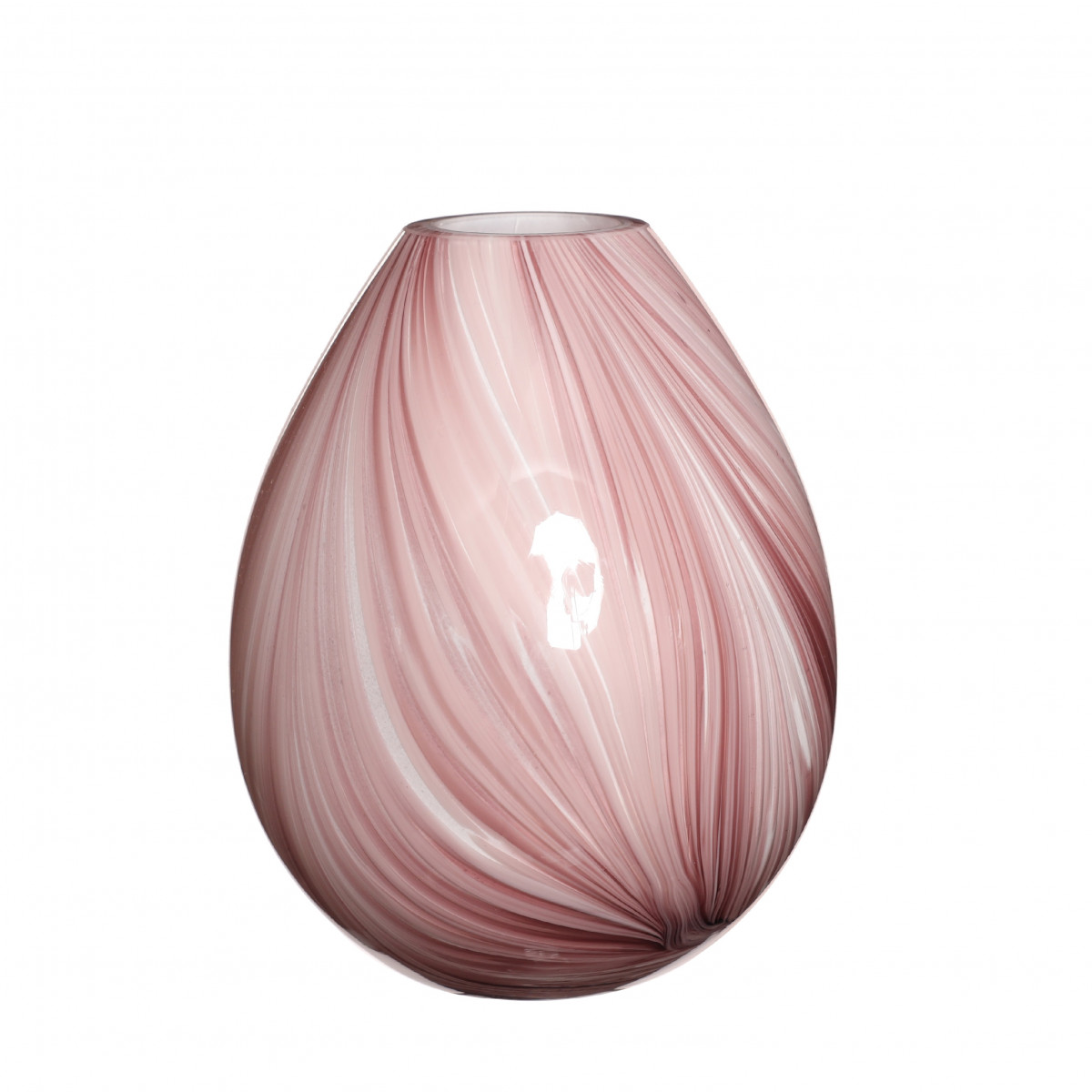 Glas Lily Twist vaas | d4/16x20cm | Roze