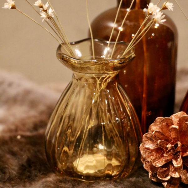 Cadeauset met glazen vaasjes en droogbloemen (3) Cadeauset | Vases full of warmth | Glazen vaasjes met droogbloemen