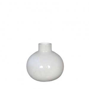 Glas Rose vaas | d2/13x13cm | Wit