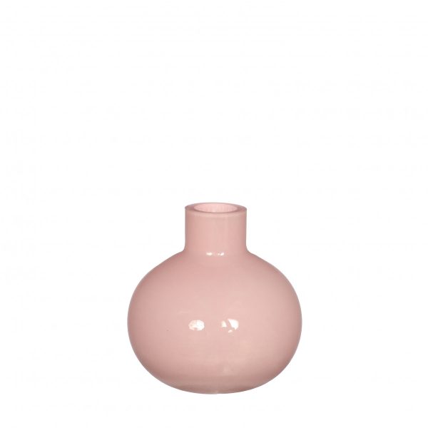 Glas Rose vaas | d2/13x13cm | Licht roze