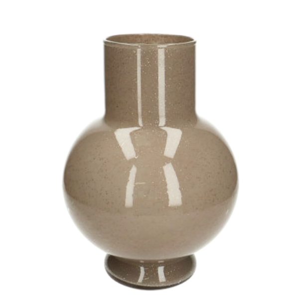 Glas Glitter vaas | d20x26cm | Beige