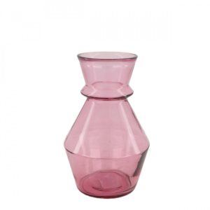 Glas Tower vaas | d16x25cm | Roze