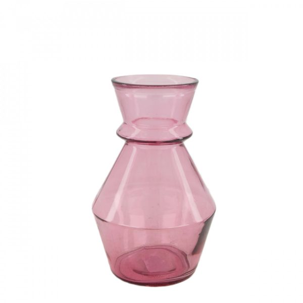 Glas Tower vaas | d16x25cm | Roze