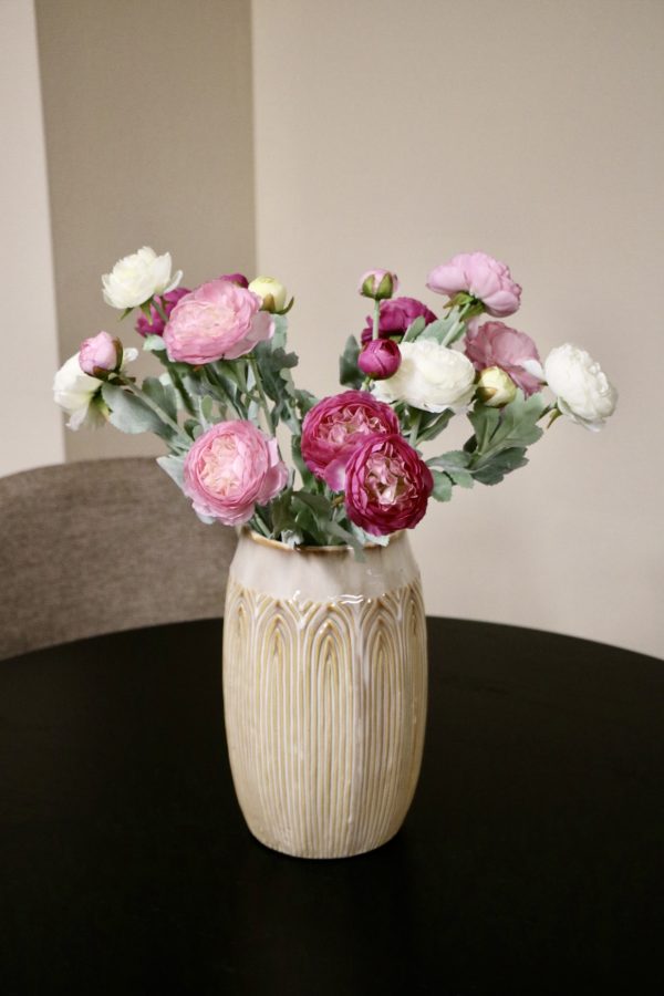 Zijden bloemen Soft Harmony boeket _ d40x50cm _ Roze_ wit