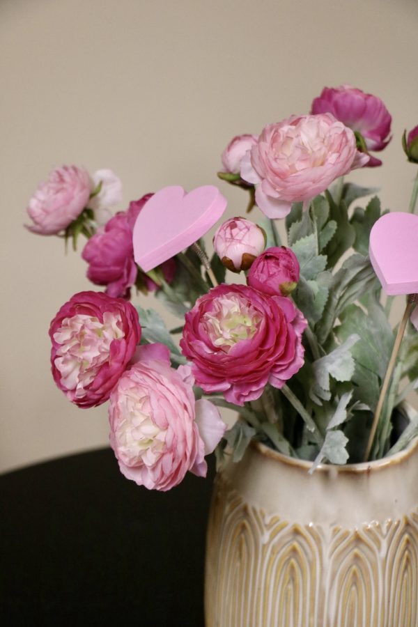 Zijden bloemen Sweet Valentine boeket _ d40x50cm _ Roze - Valentijn boeket