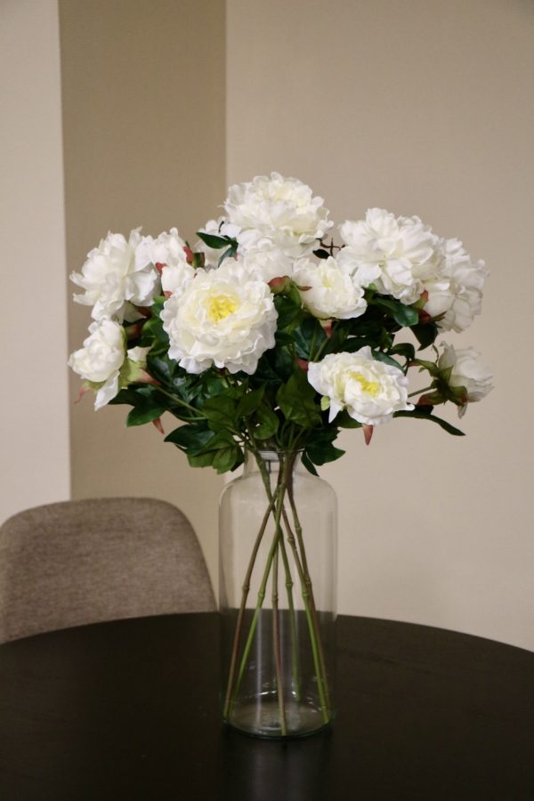 Zijden bloemen White Clouds boeket _ d45x65cm _ Wit